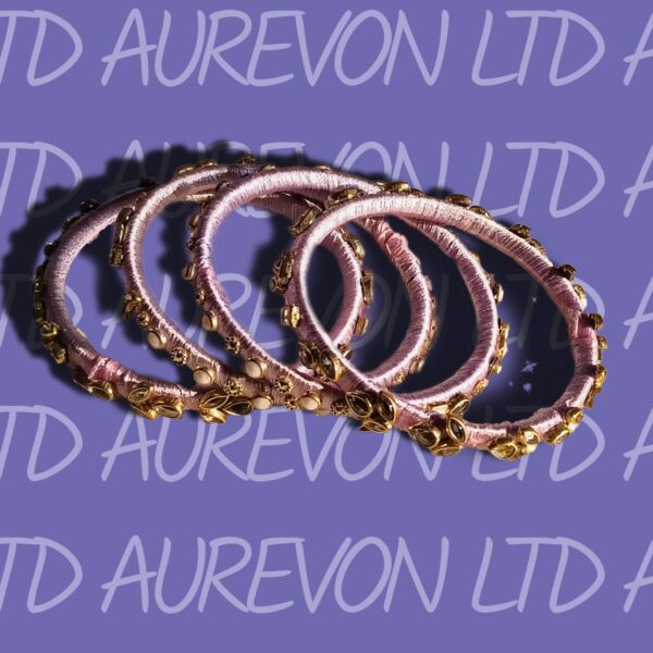 soft pink silk thread bangles